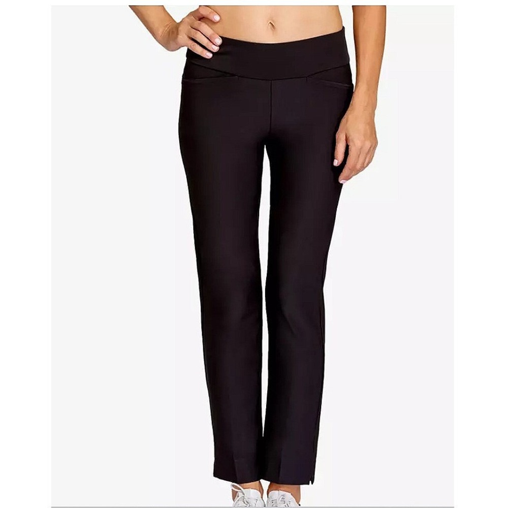 Tail Women's Mulligan 28" Pull-On Ankle Pants Black Size 10 Golf Athleisure EUC